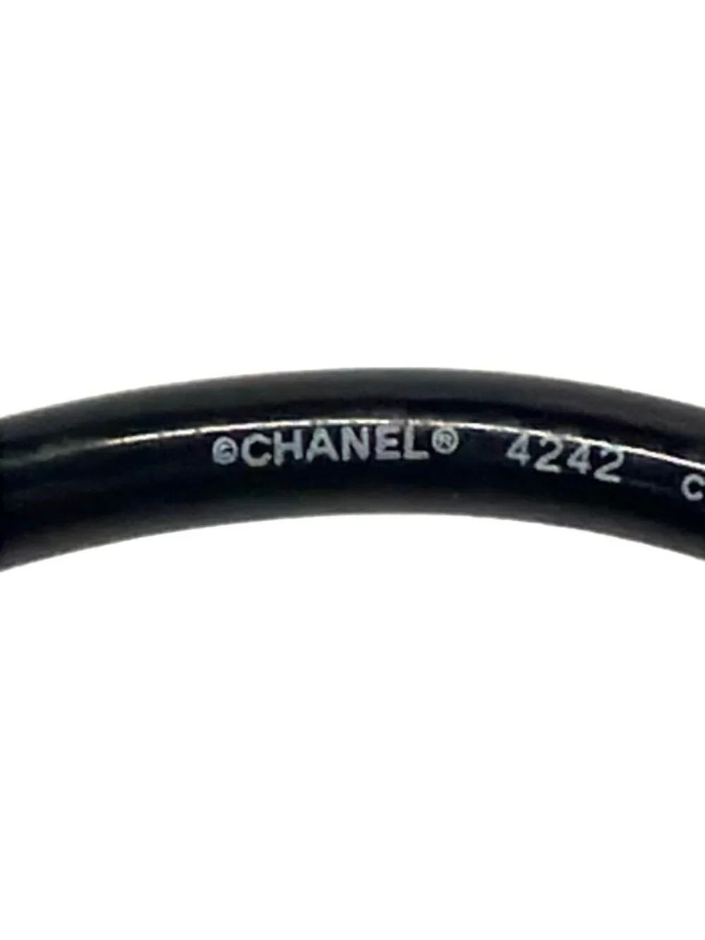 Chanel Sunglasses Panto Shape Black Gold Silver Eyewear